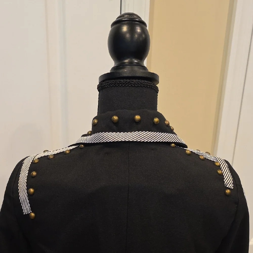 Chic Black Studded Women's Blazer - Picture 7 of 9